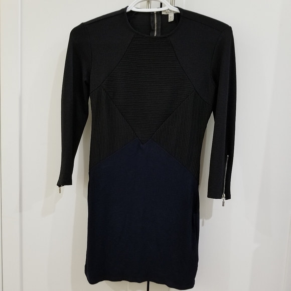 Zara midi blue and black size small dress - Picture 2 of 9